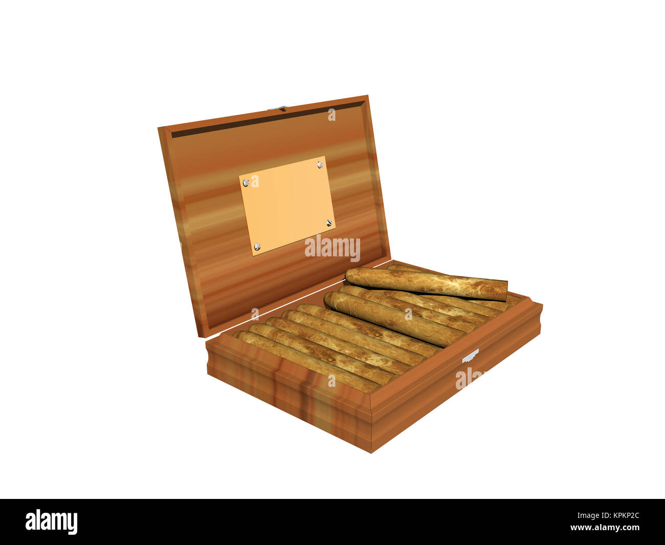 exempted cigar box with cigars Stock Photo