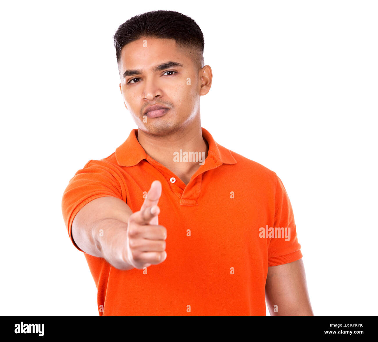handsome casual man pointing Stock Photo - Alamy