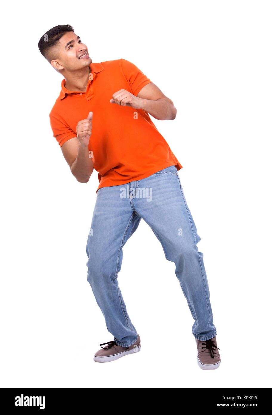 handsome casual man pointing Stock Photo - Alamy