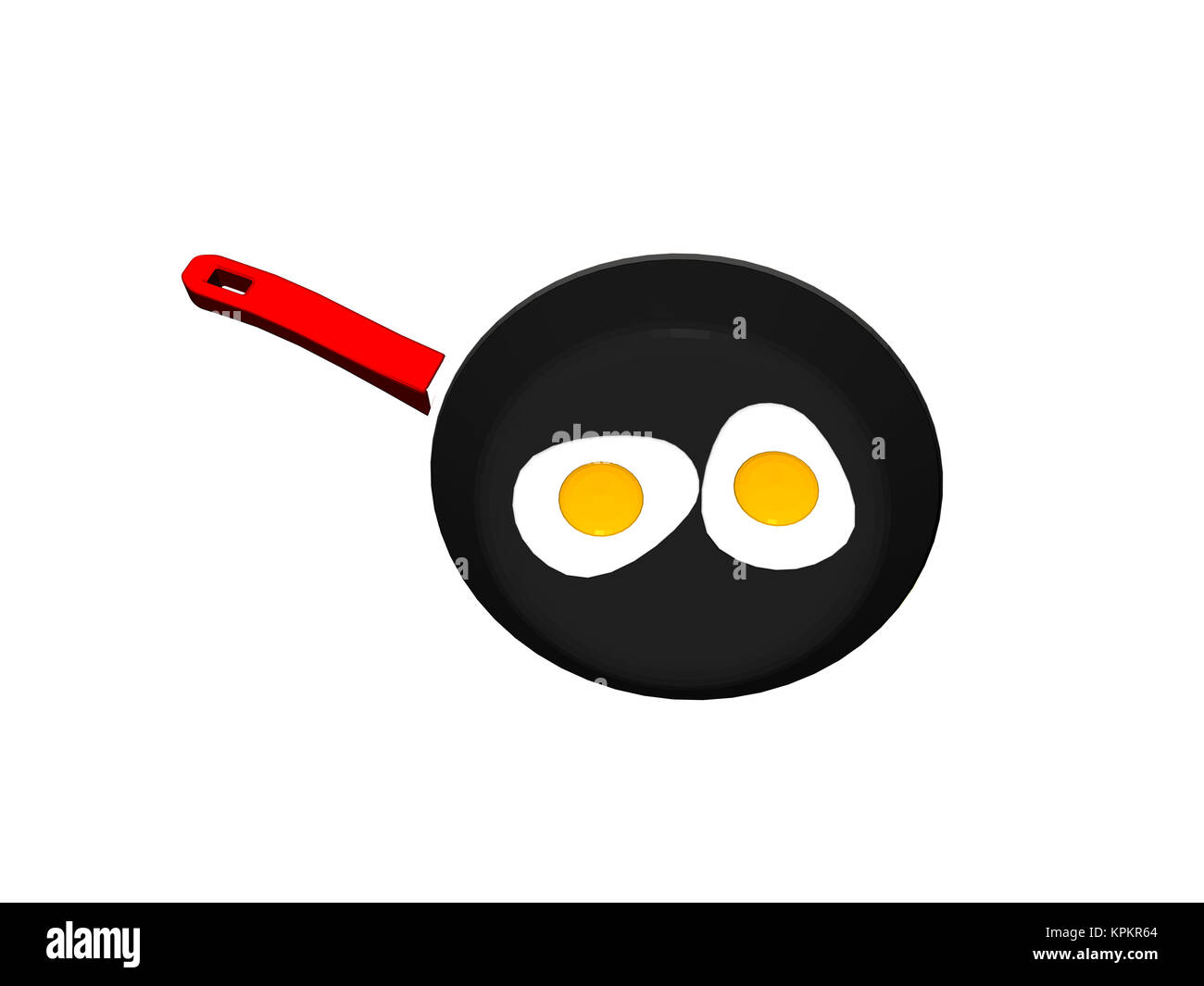 optional pan with fried eggs Stock Photo