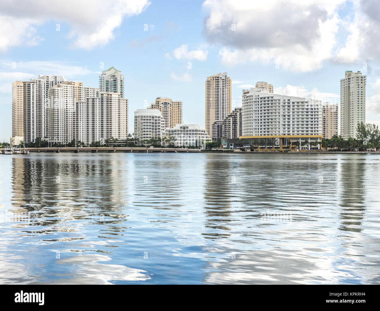 MIAMI, USA - SEPTEMBER 8, 2015. Brickell Key is a key in the city of ...