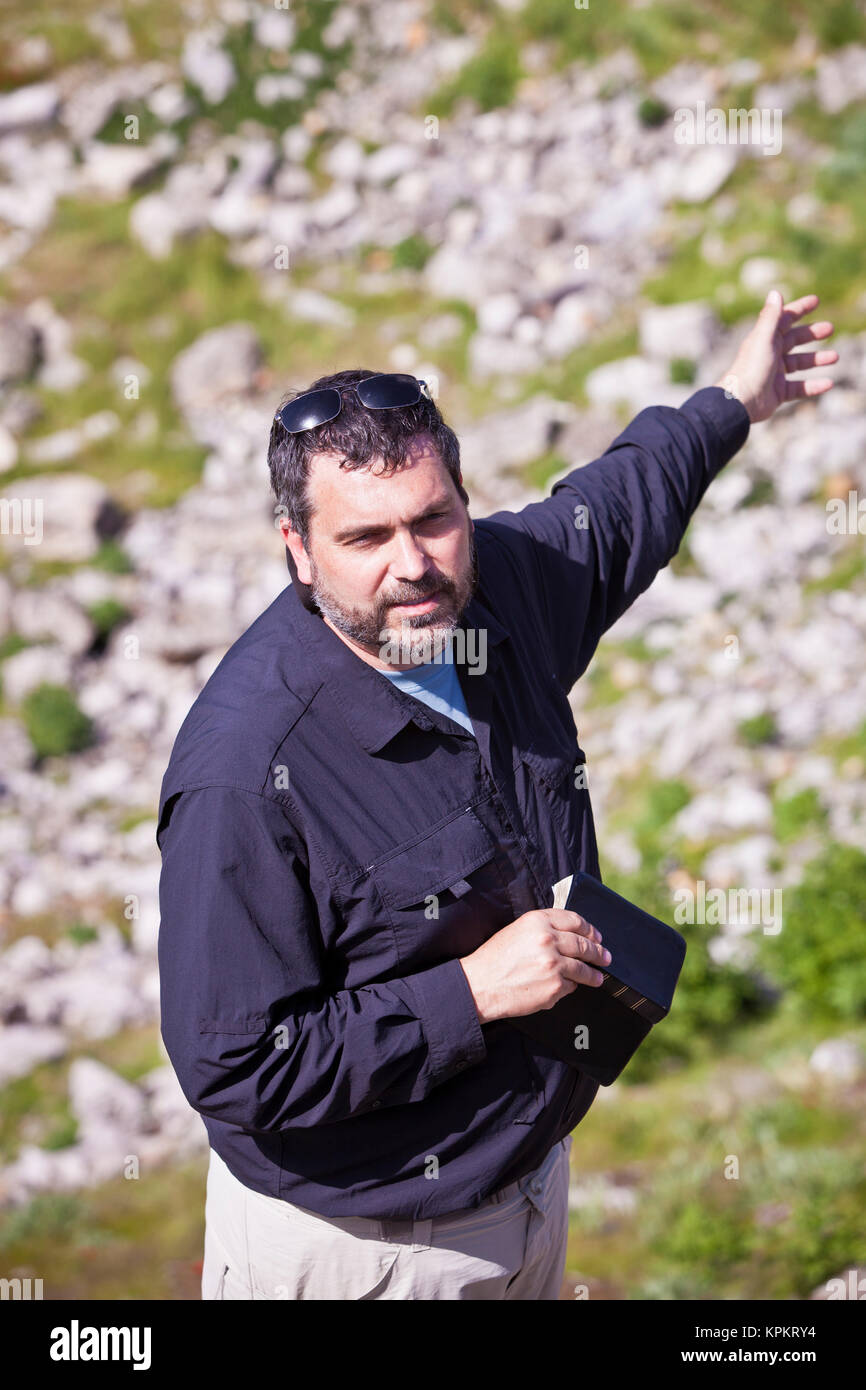 Western Christian Pastor at Biblical Site Stock Photo Alamy