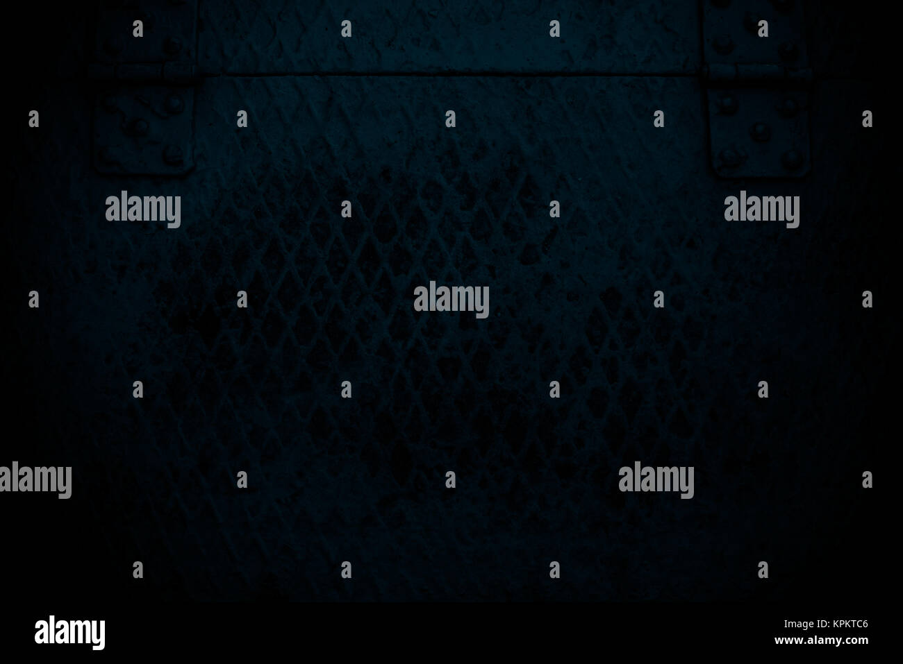 dark blue grunge steel mesh screen background and texture Stock Photo