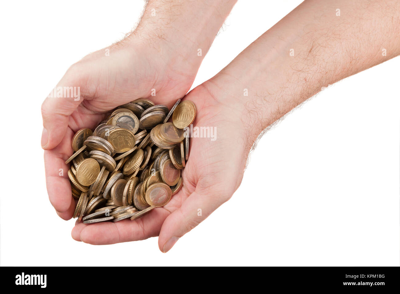 specie in the hands Stock Photo