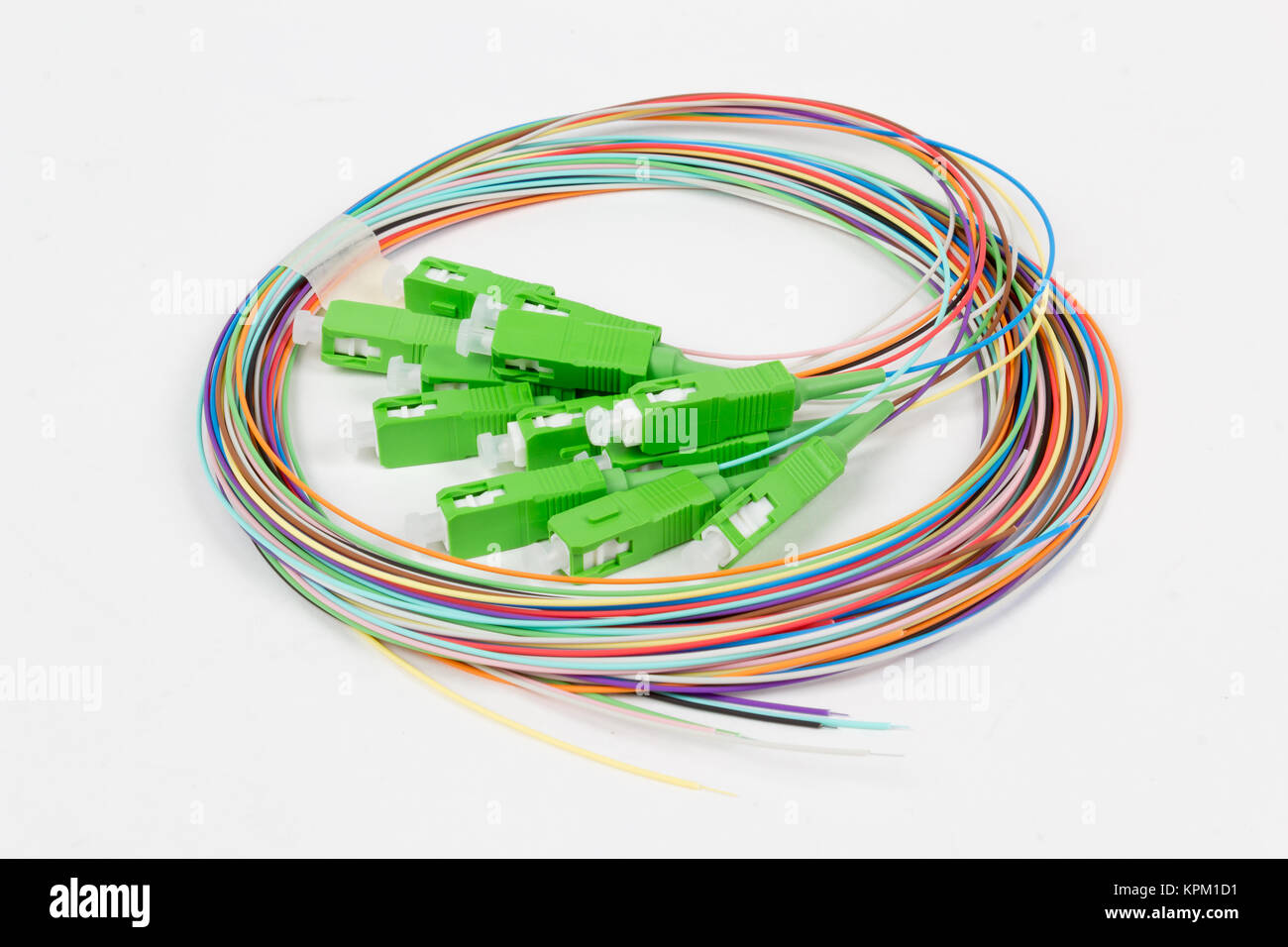 green fiber optic SC connectors Stock Photo Alamy