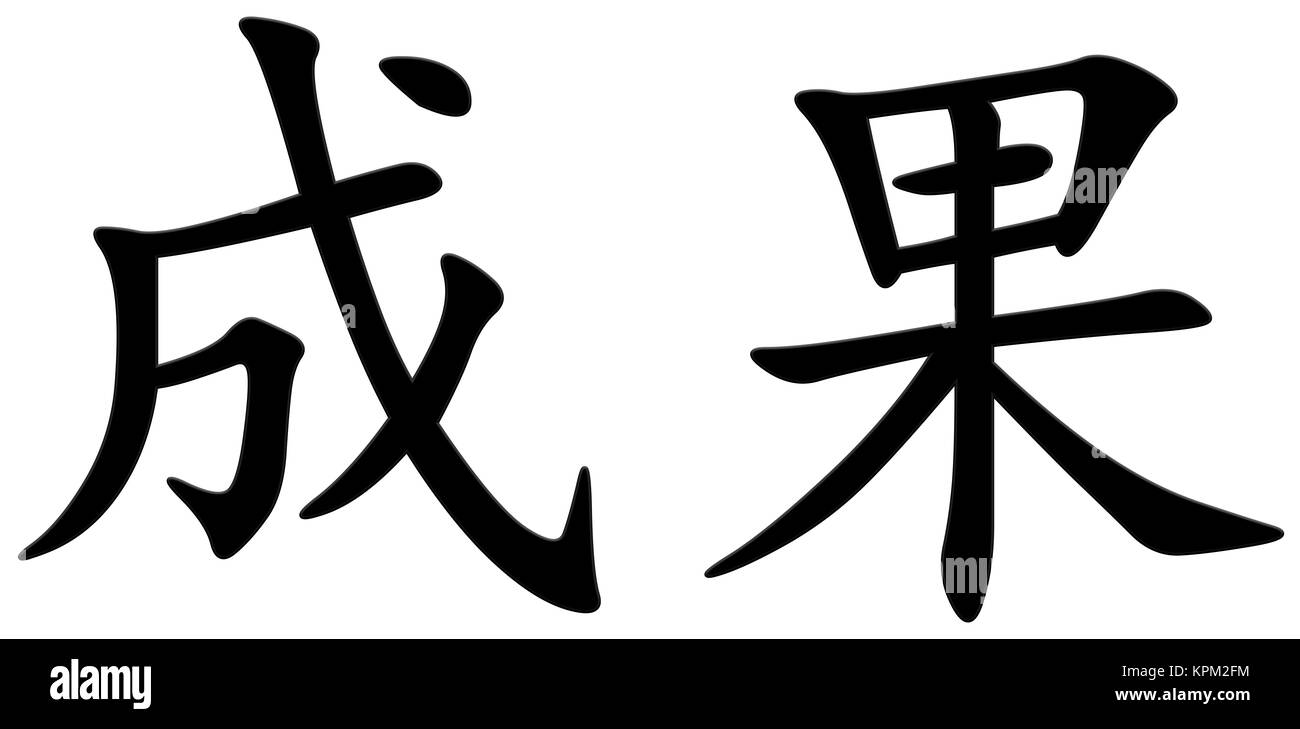 chinese character for result Stock Photo