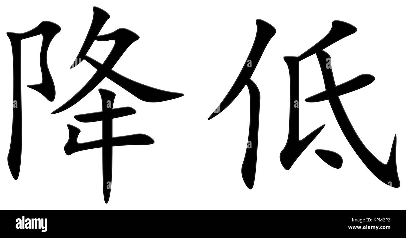 Chinese character for moderating Stock Photo