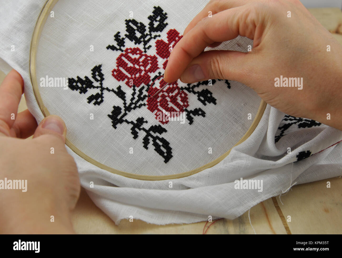 Hand embroidery cross pattern stock photo  alamy