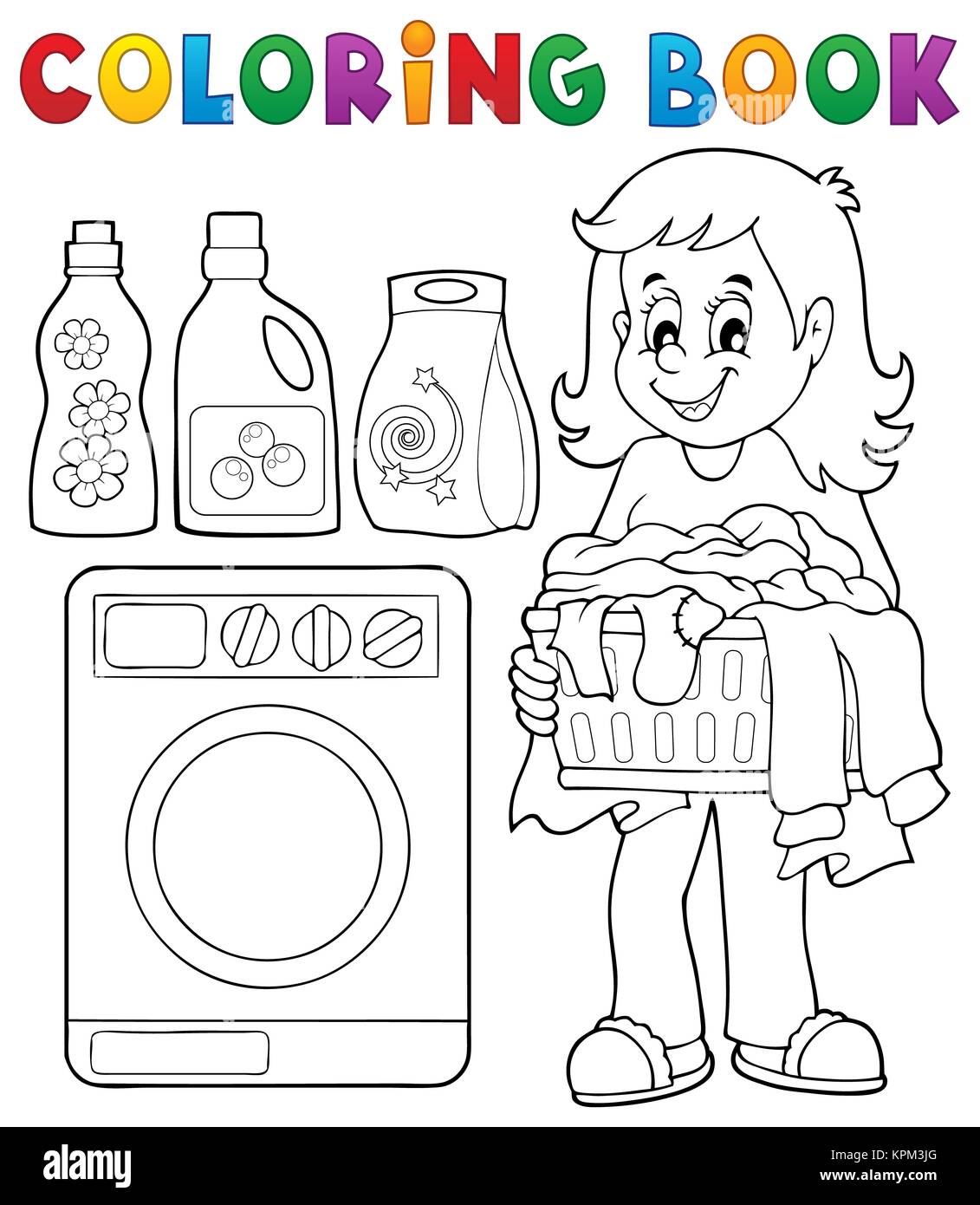 Black And White Vector Illustration Of Kids Activity Coloring Book Page ...