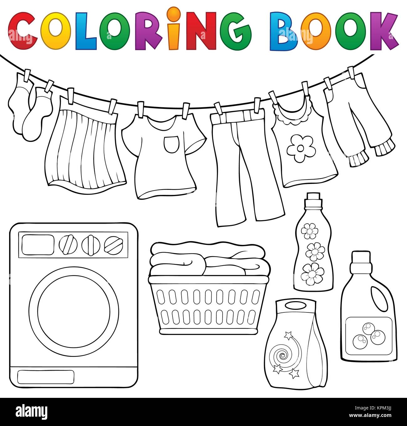 Washing Line Coloring Pages