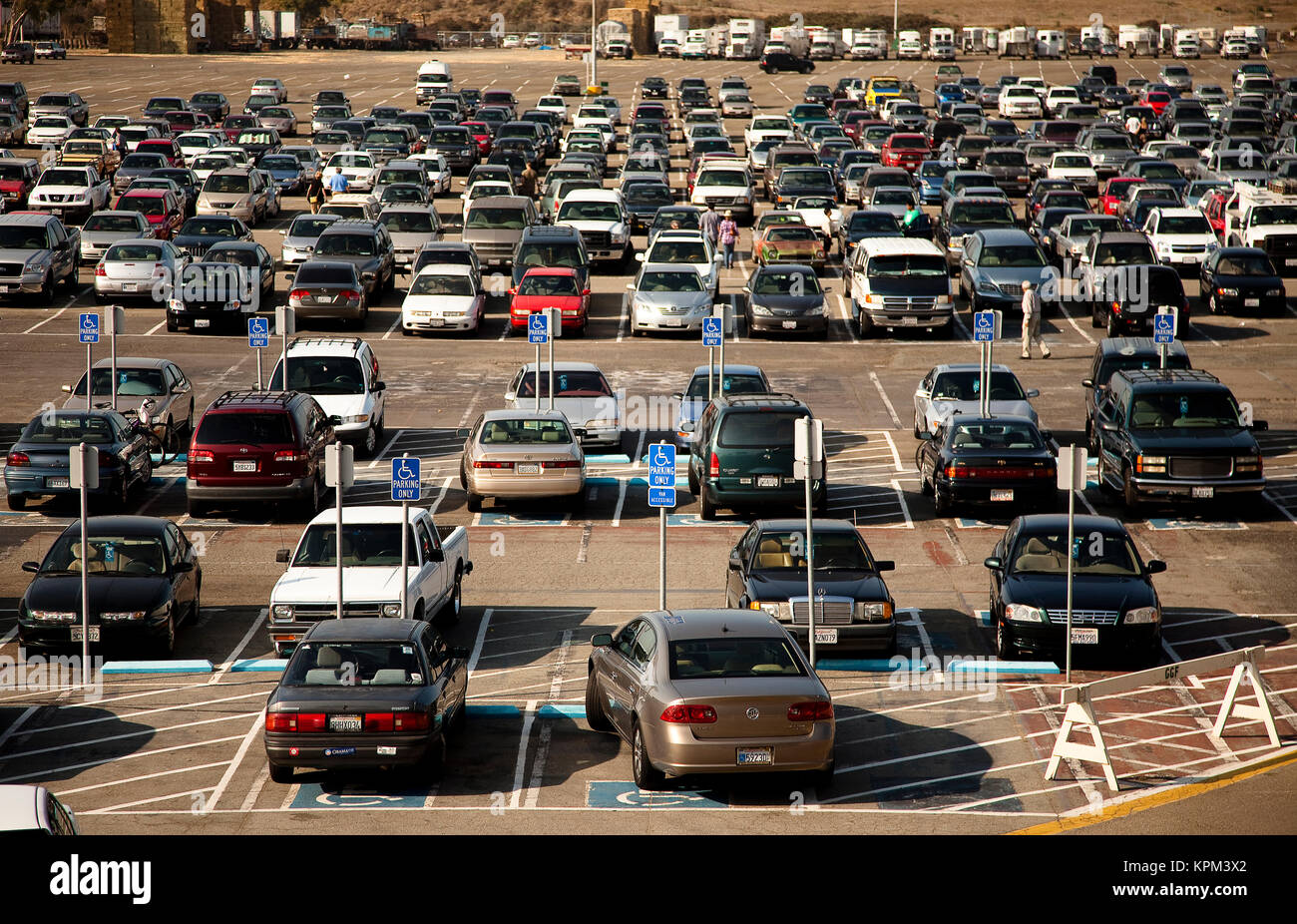 Large Parking Lot With Cars Outside a Sports Venue in the San Francisco