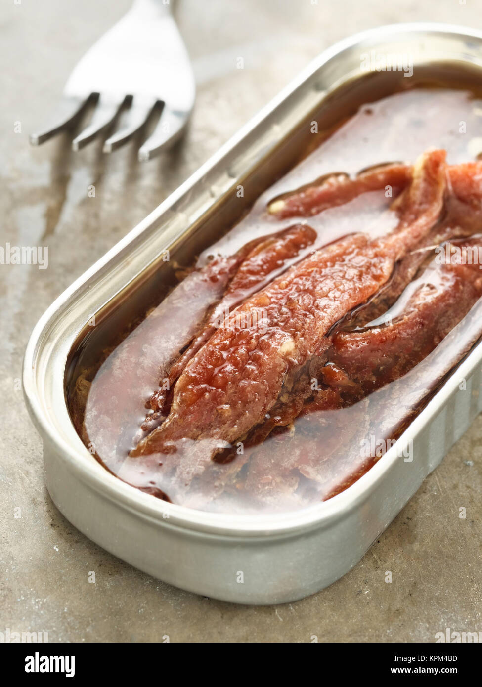 canned salted anchovy fillets in oil Stock Photo Alamy