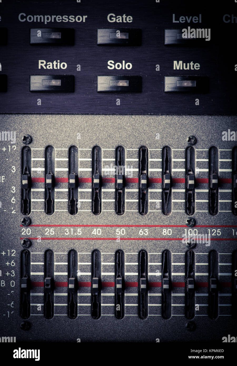 Buttons in sound studio Stock Photo - Alamy