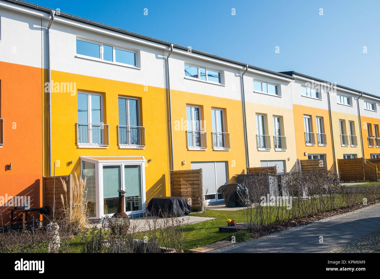colorful row houses in berlin,germany Stock Photo Alamy