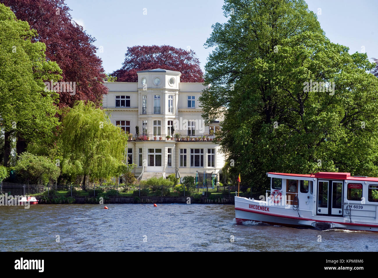 Hamburg, one of the most beautiful and most popular tourist destinations in the world. Villa on the Alster Stock Photo