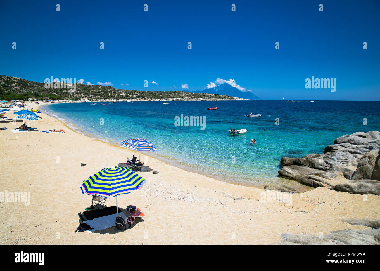 Beautiful Katerin beach on the east coast of Sithonia on Halkidiki, Greece. Stock Photo