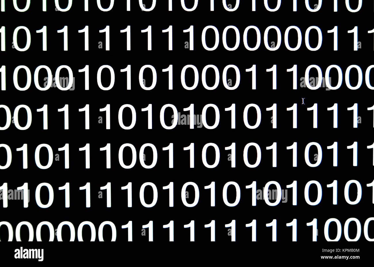 White number 0 and 1 on blackground Stock Photo - Alamy