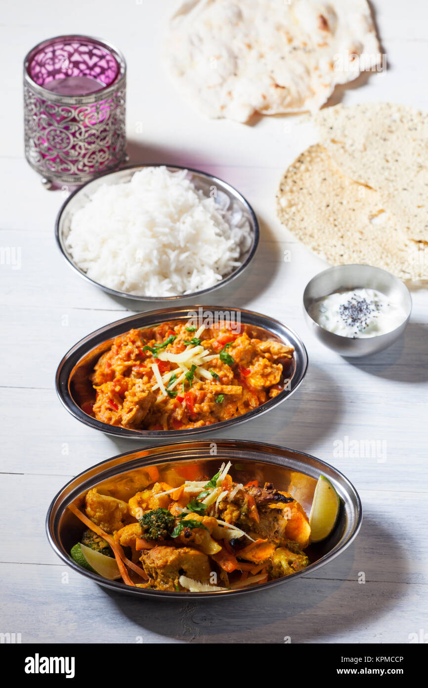 indian dishes with rice Stock Photo - Alamy