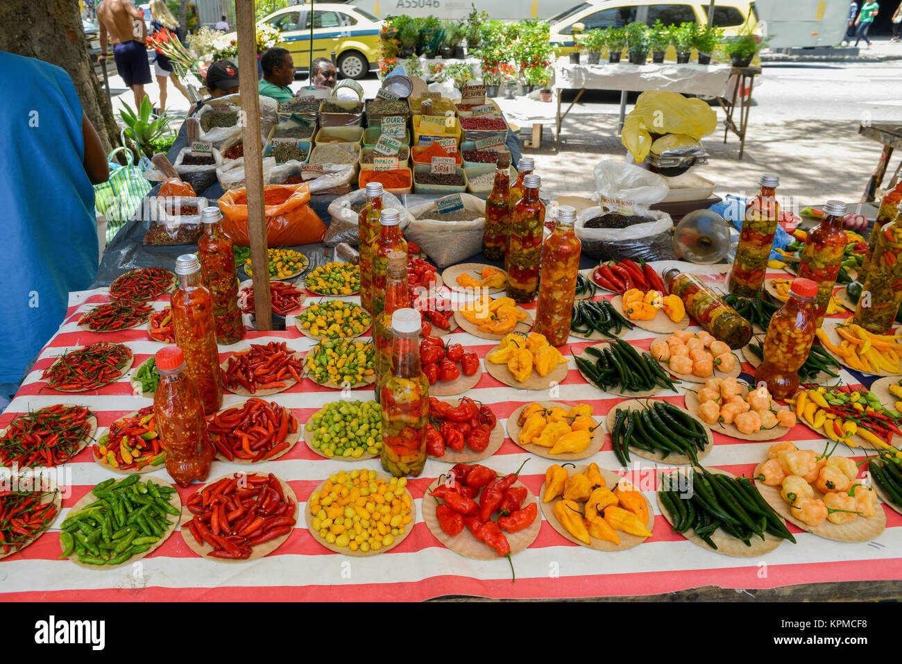 Various types of colourful spices for sale on a stall Stock Photo Alamy