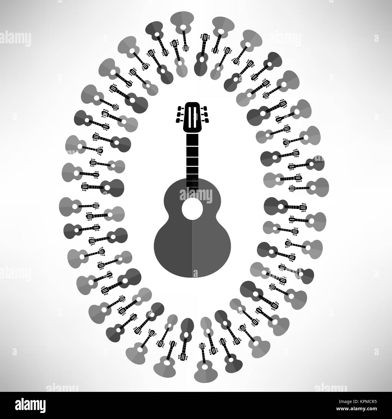 Acoustic Guitar Silhouette Stock Photo