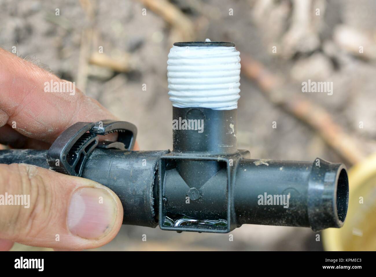 Step by step series on laying irrigation pipe for a home garden, using