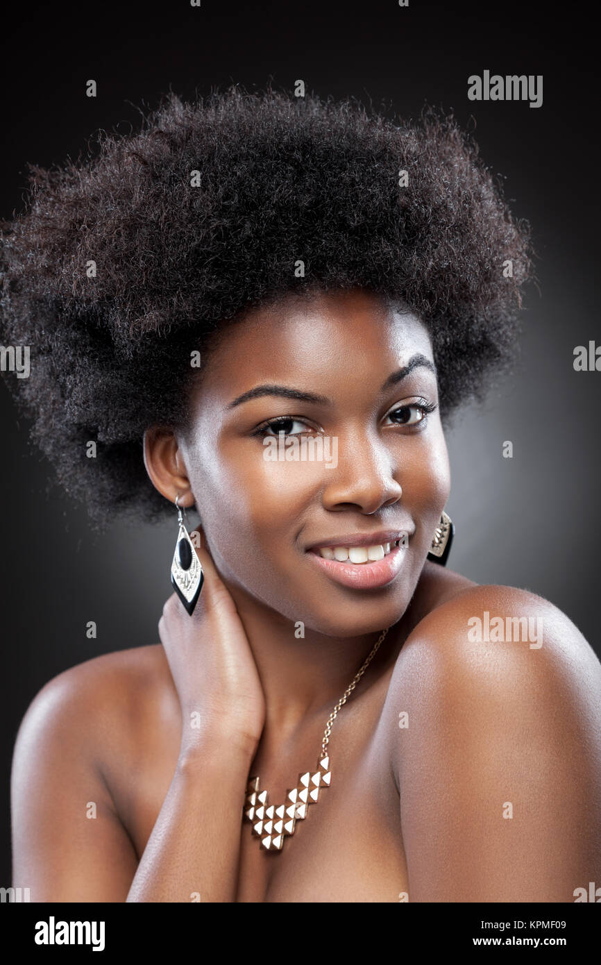 Young and beautiful black woman Stock Photo - Alamy