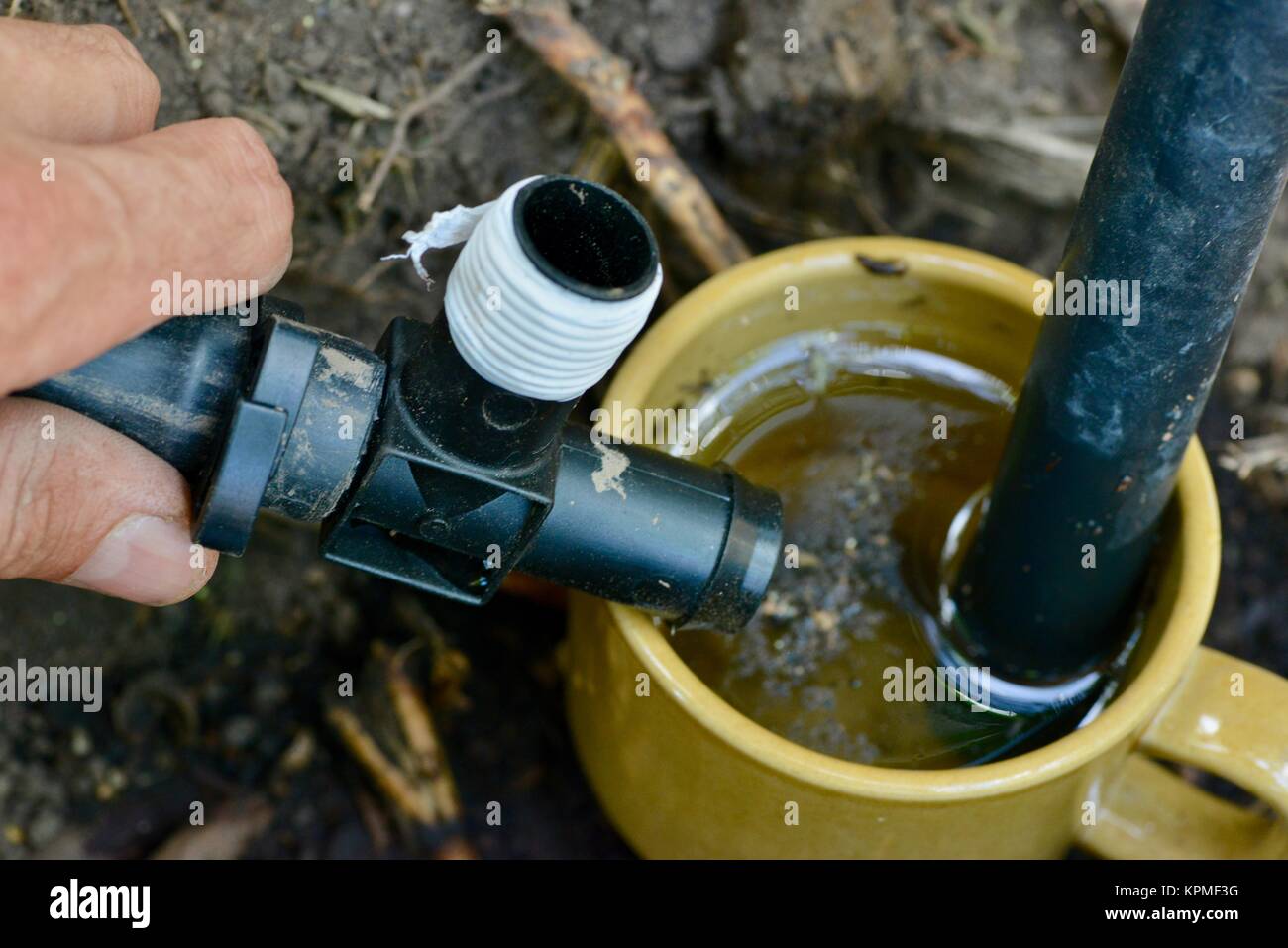 Step by step series on laying irrigation pipe for a home garden, using