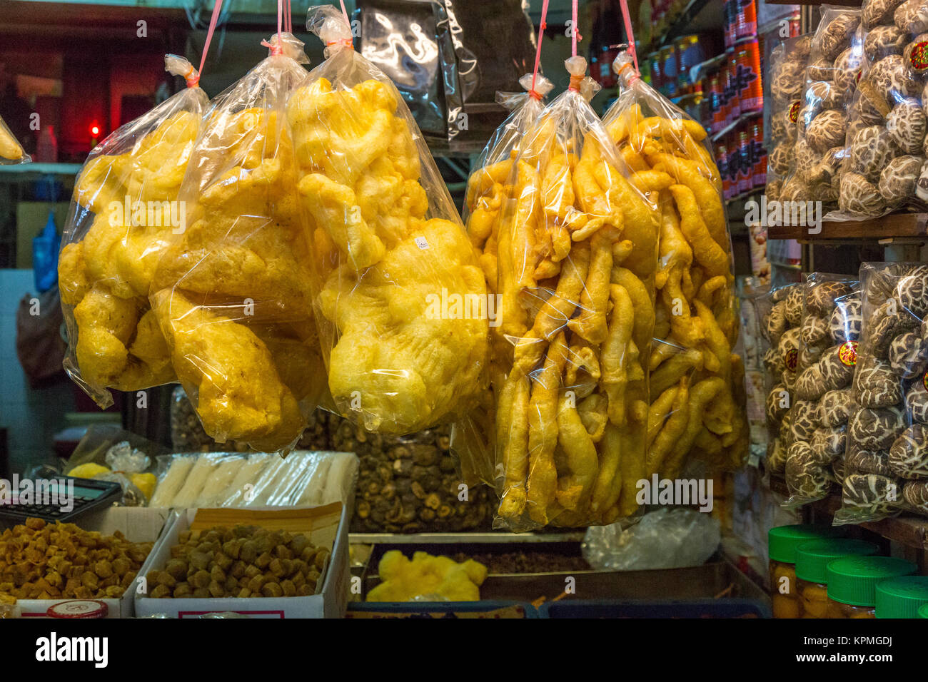 Bangkok, Thailand.  Fish Bladders for Sale in the Chinese Food Market, Chinatown. Stock Photo