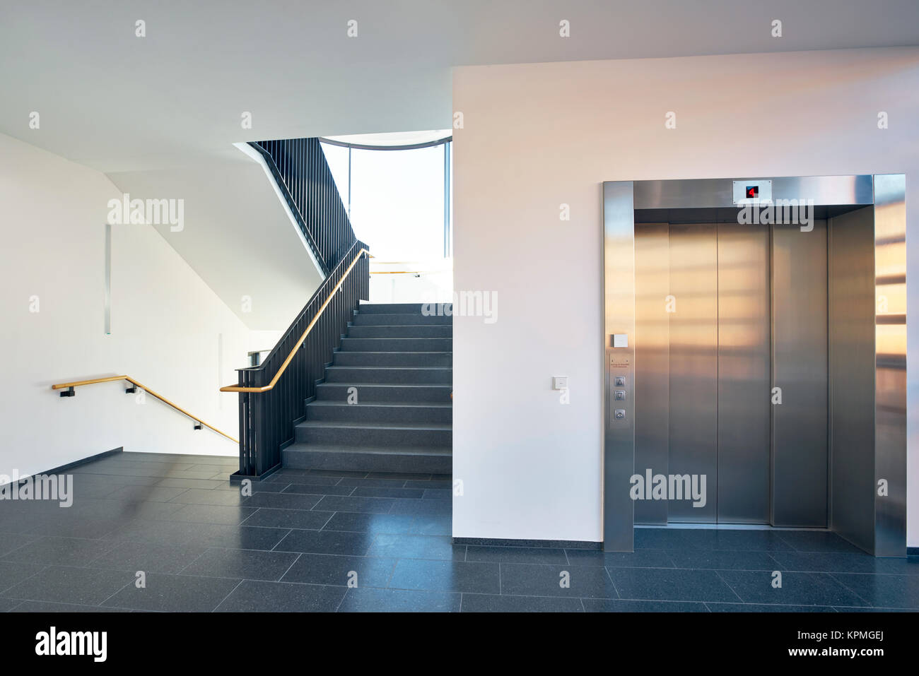 staircase modern building window lift Stock Photo Alamy