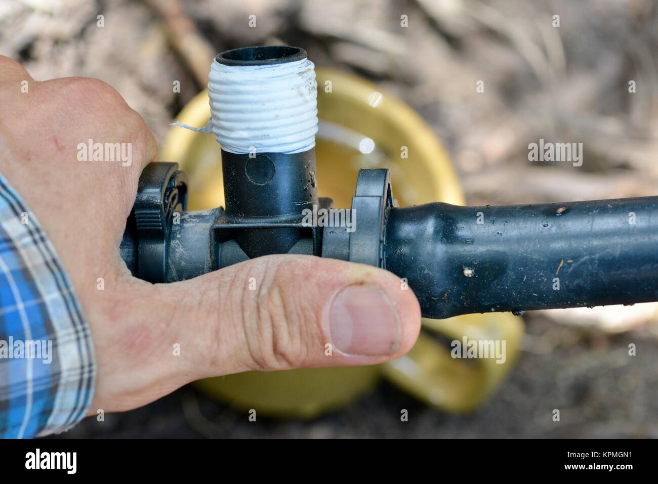 Step by step series on laying irrigation pipe for a home garden, using