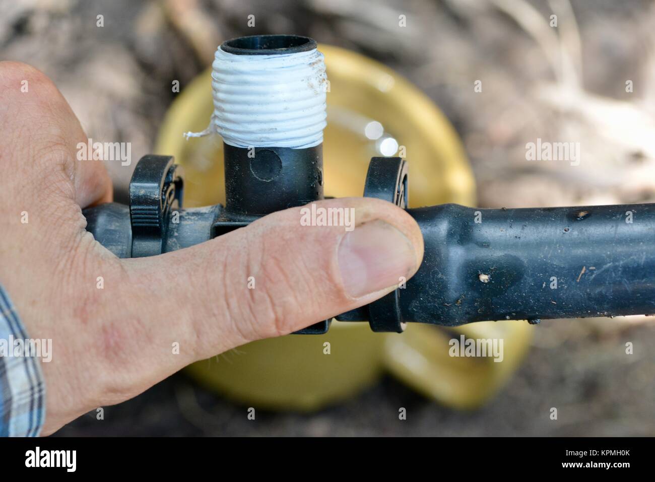 Step by step series on laying irrigation pipe for a home garden, using