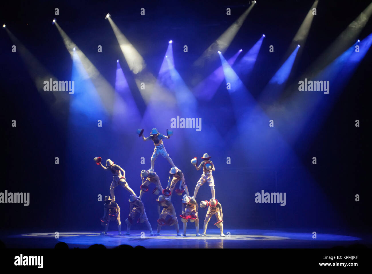 Dreamlike Li RIver Acrobatic show in Guilin, China. Stock Photo
