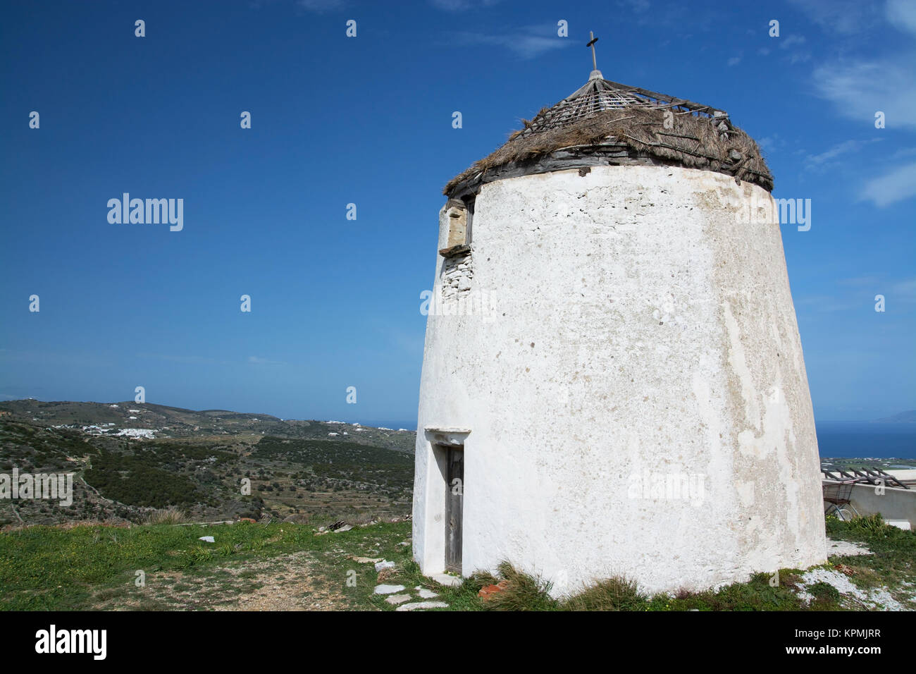 Lefkes ist ein Dorf im Landesinneren der griechischen Kykladeninsel Paros, Griechenland. Stock Photo