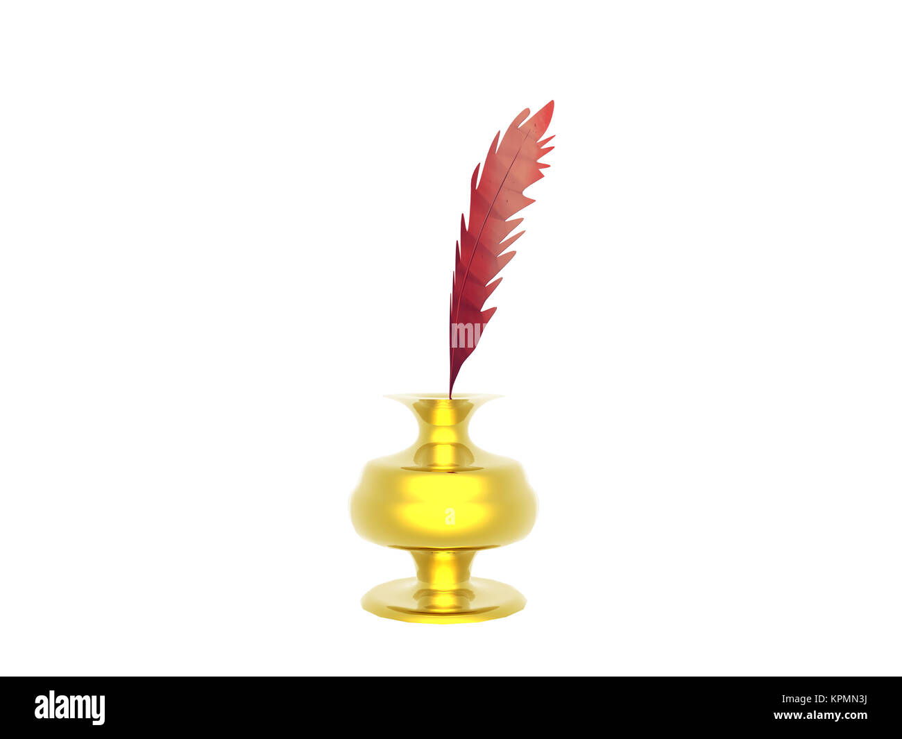 exempted inkwell with quill Stock Photo