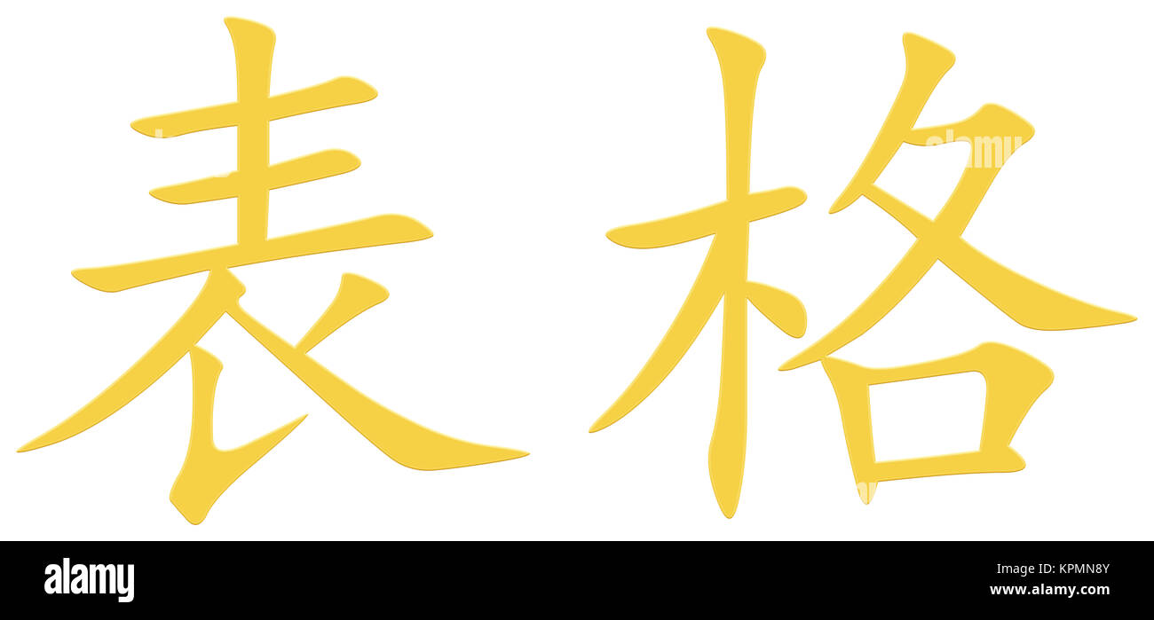 Chinese character for form Stock Photo - Alamy