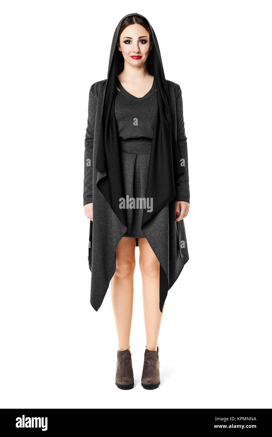 Woman in black coat hi-res stock photography and images - Alamy