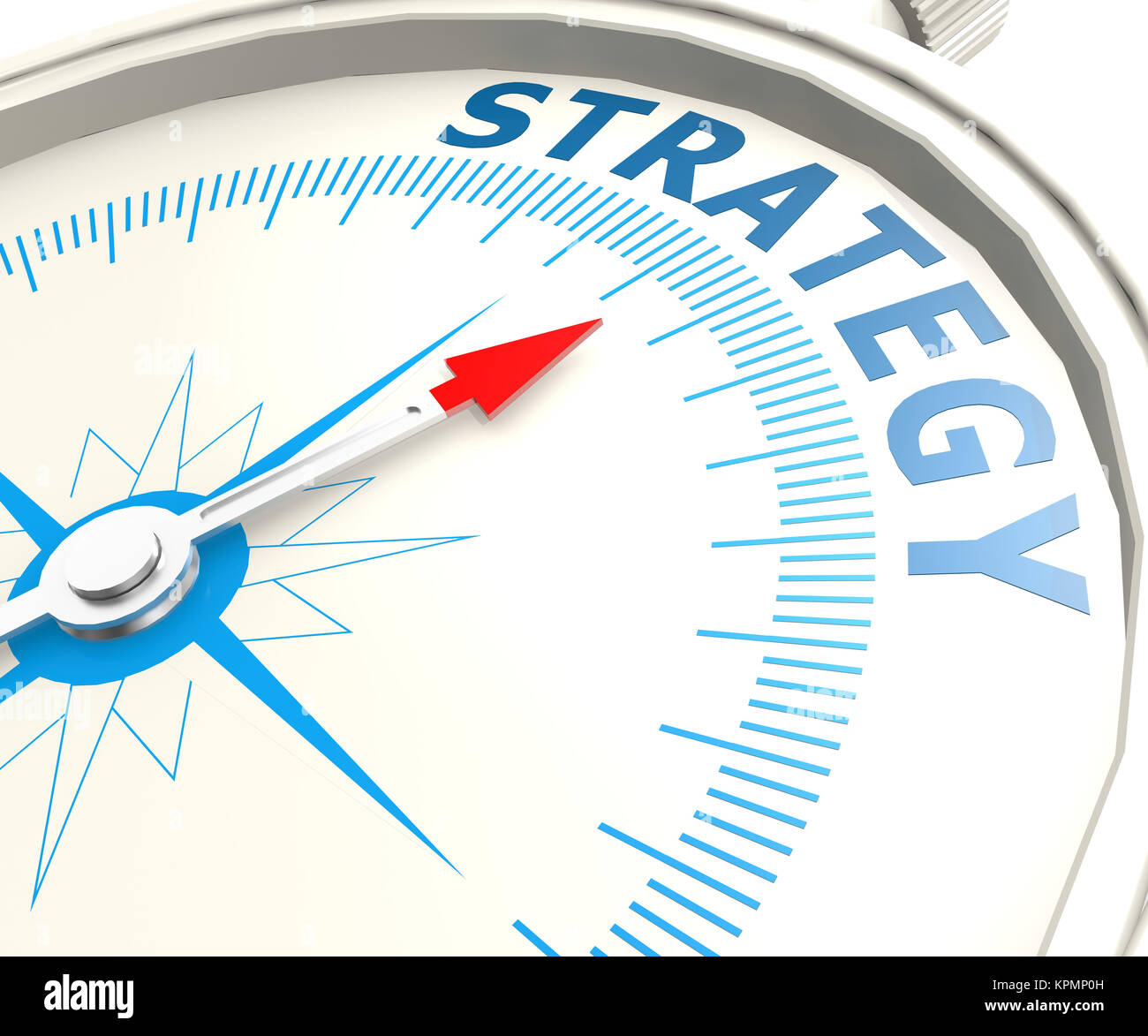 Compass with strategy word Stock Photo Alamy