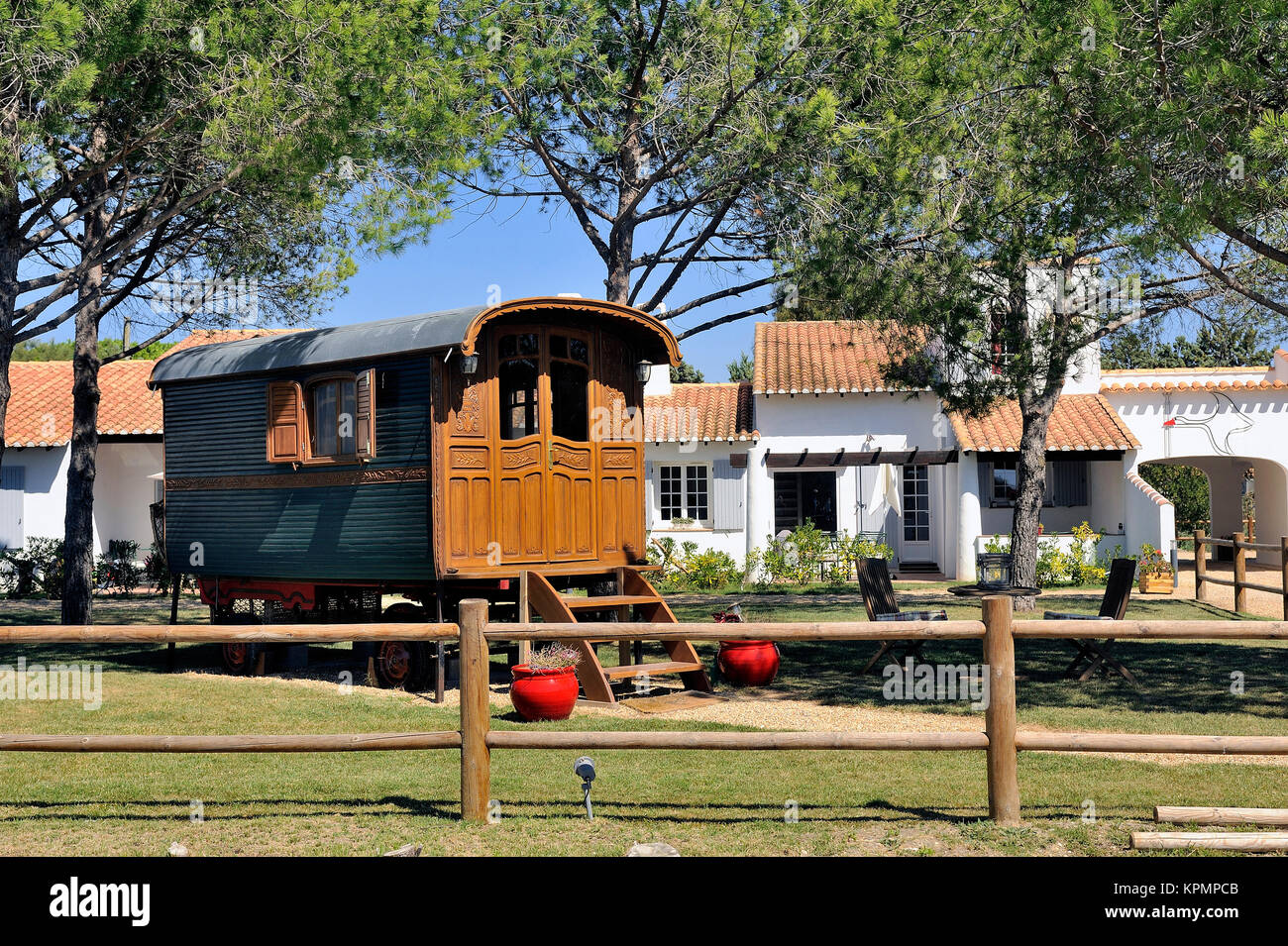 gypsy caravan used as decoration Stock Photo