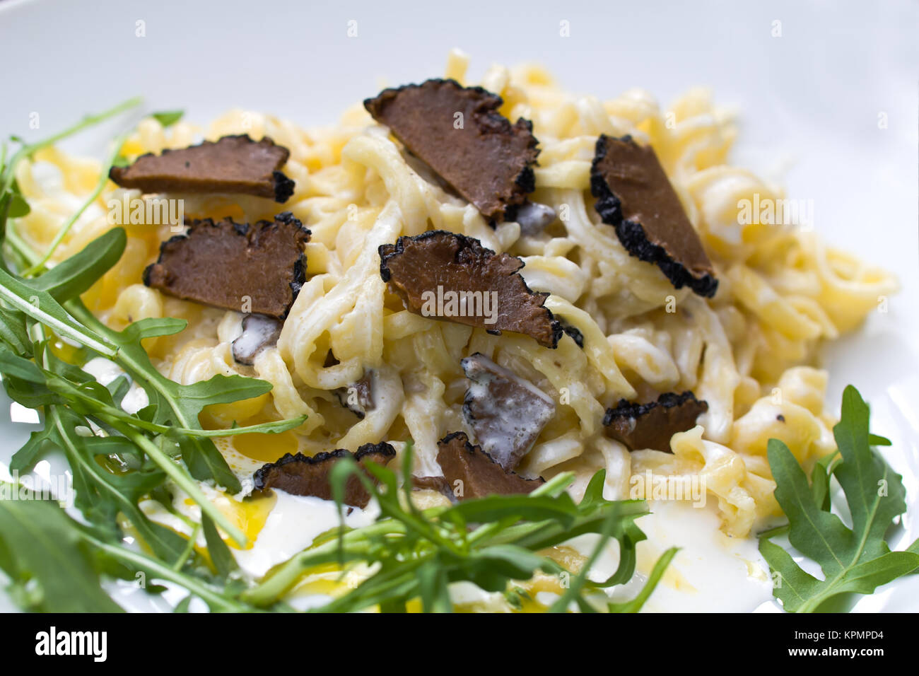 truffles with pasta Stock Photo