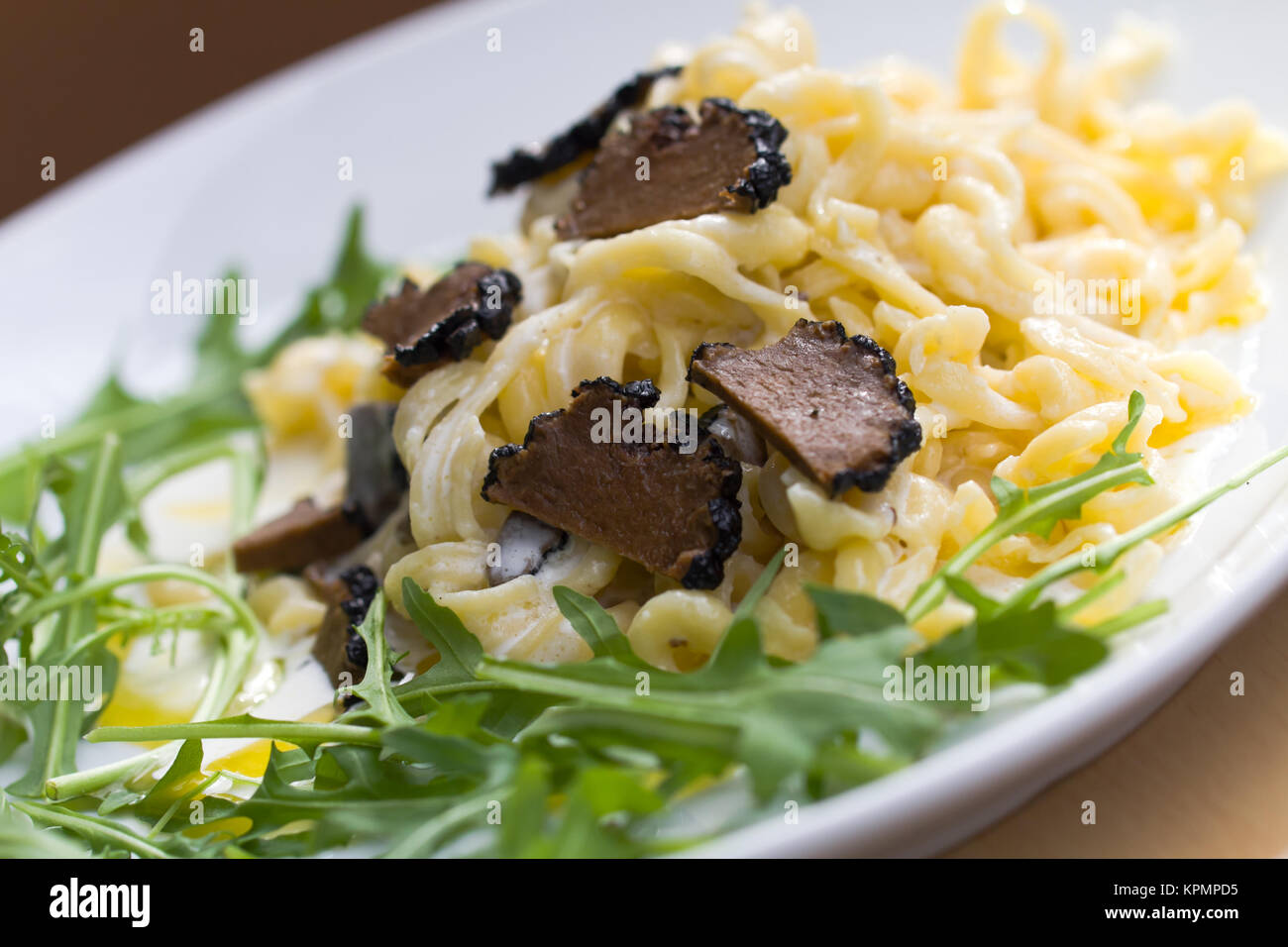 truffles with pasta Stock Photo