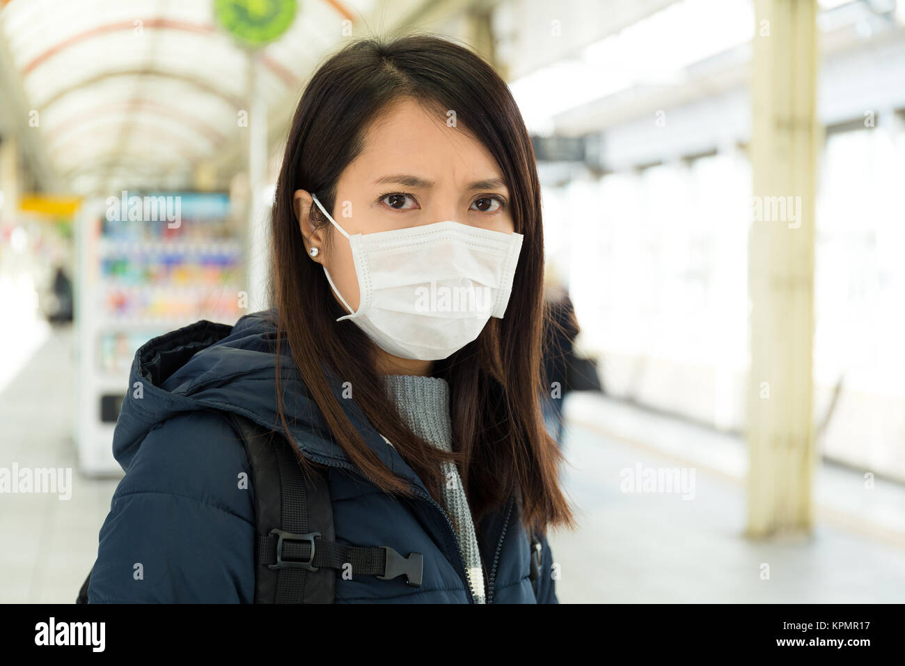 Woman wearing face mask for protection Stock Photo - Alamy