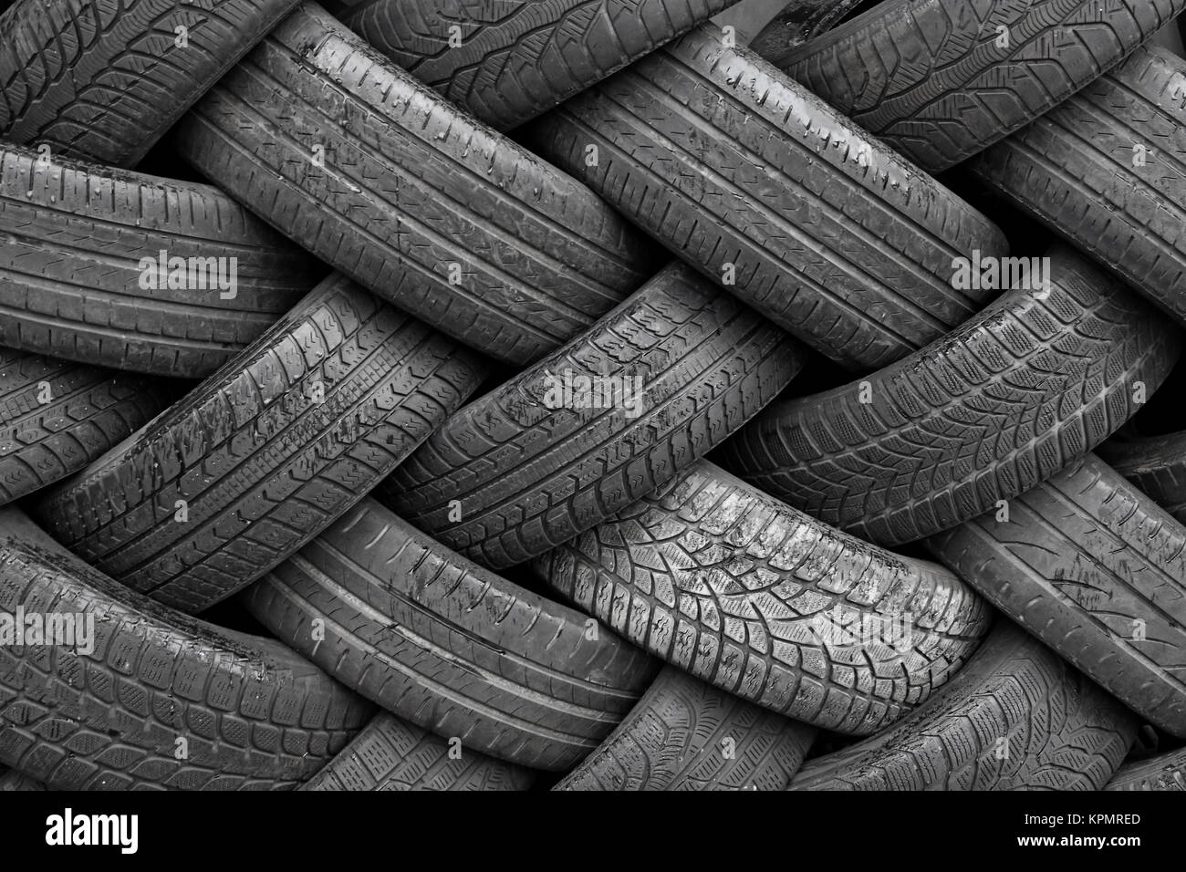 stacked worn car tires Stock Photo Alamy