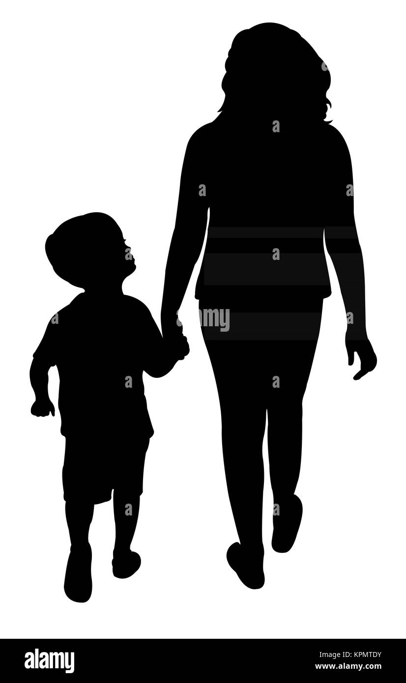 Download mom and son together, silhouette vector Stock Photo ...