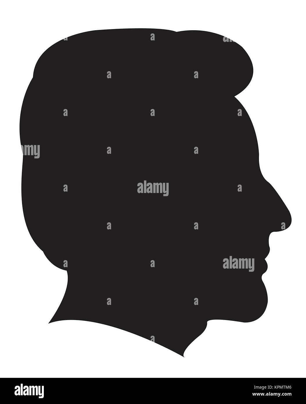 a fat man head silhouette Stock Photo