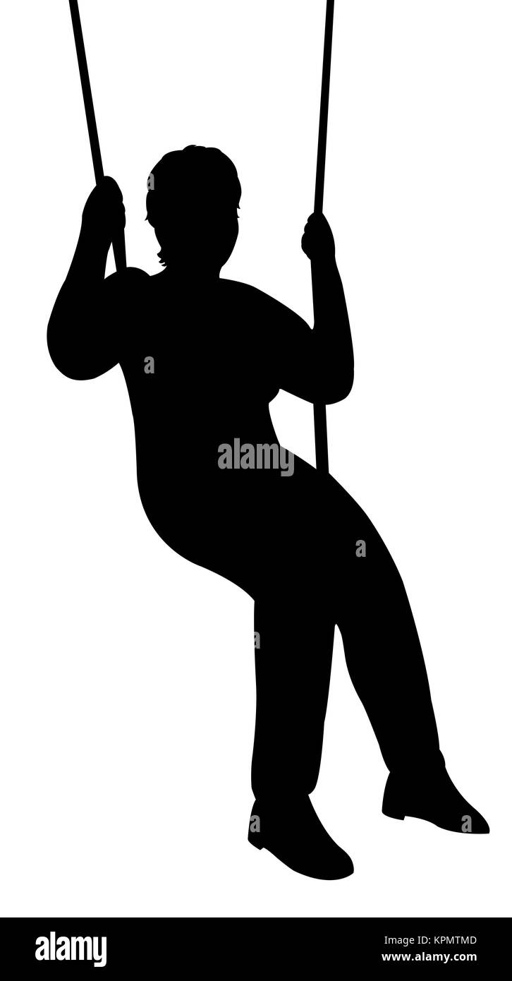 swinging, silhouette Stock Photo