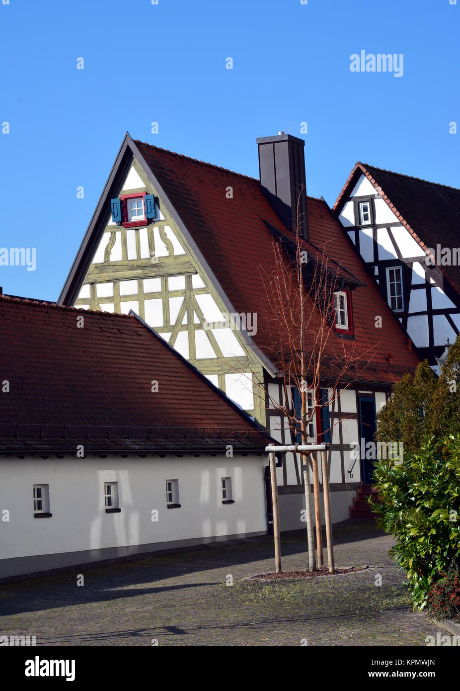half-timbered houses in rheinzabern Stock Photo