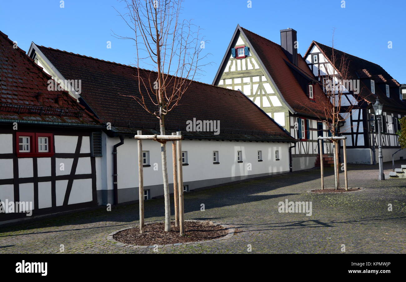 timbered ensemble small cultural center in rheinzabern Stock Photo