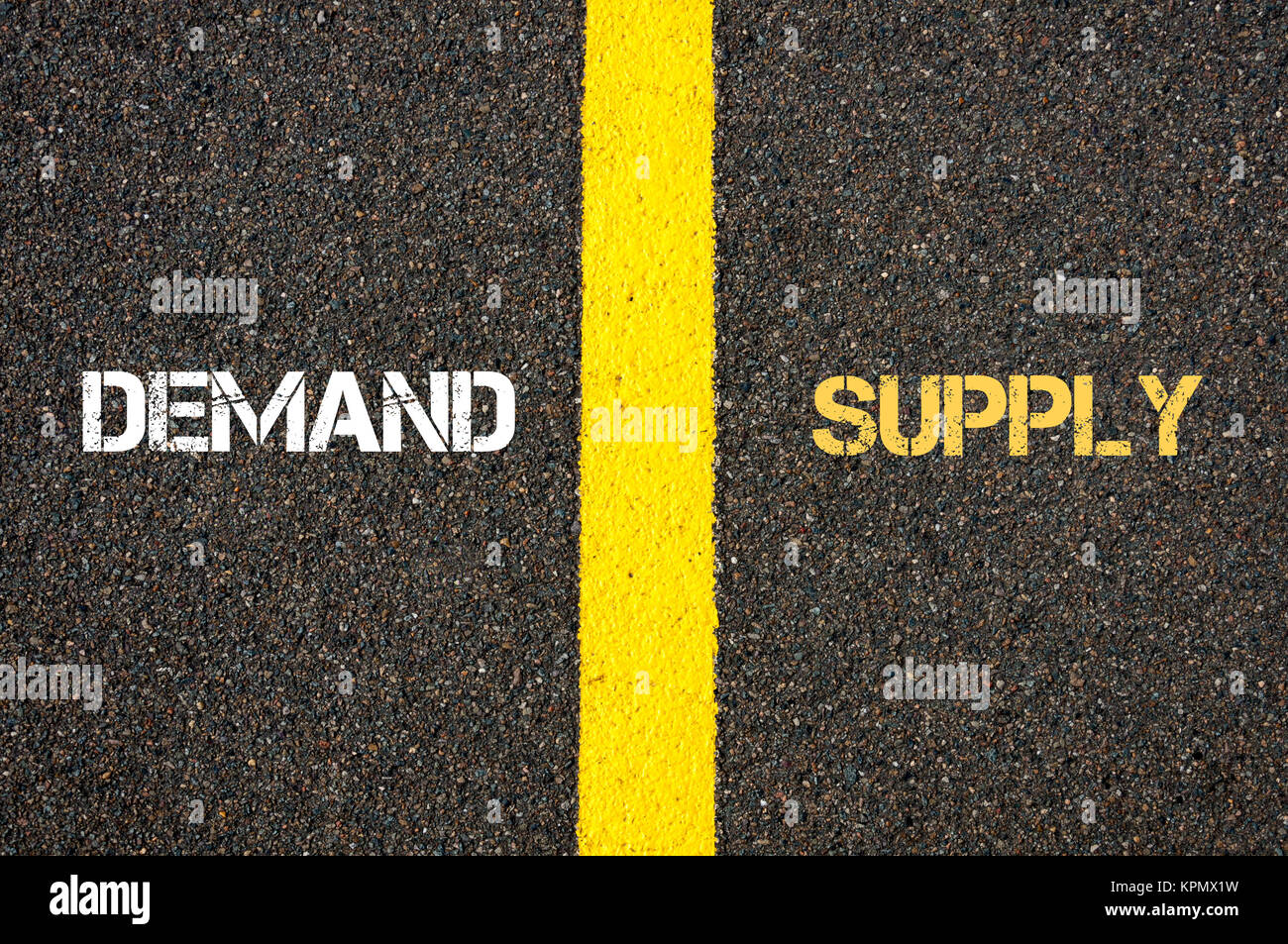 Antonym concept of DEMAND versus SUPPLY Stock Photo Alamy