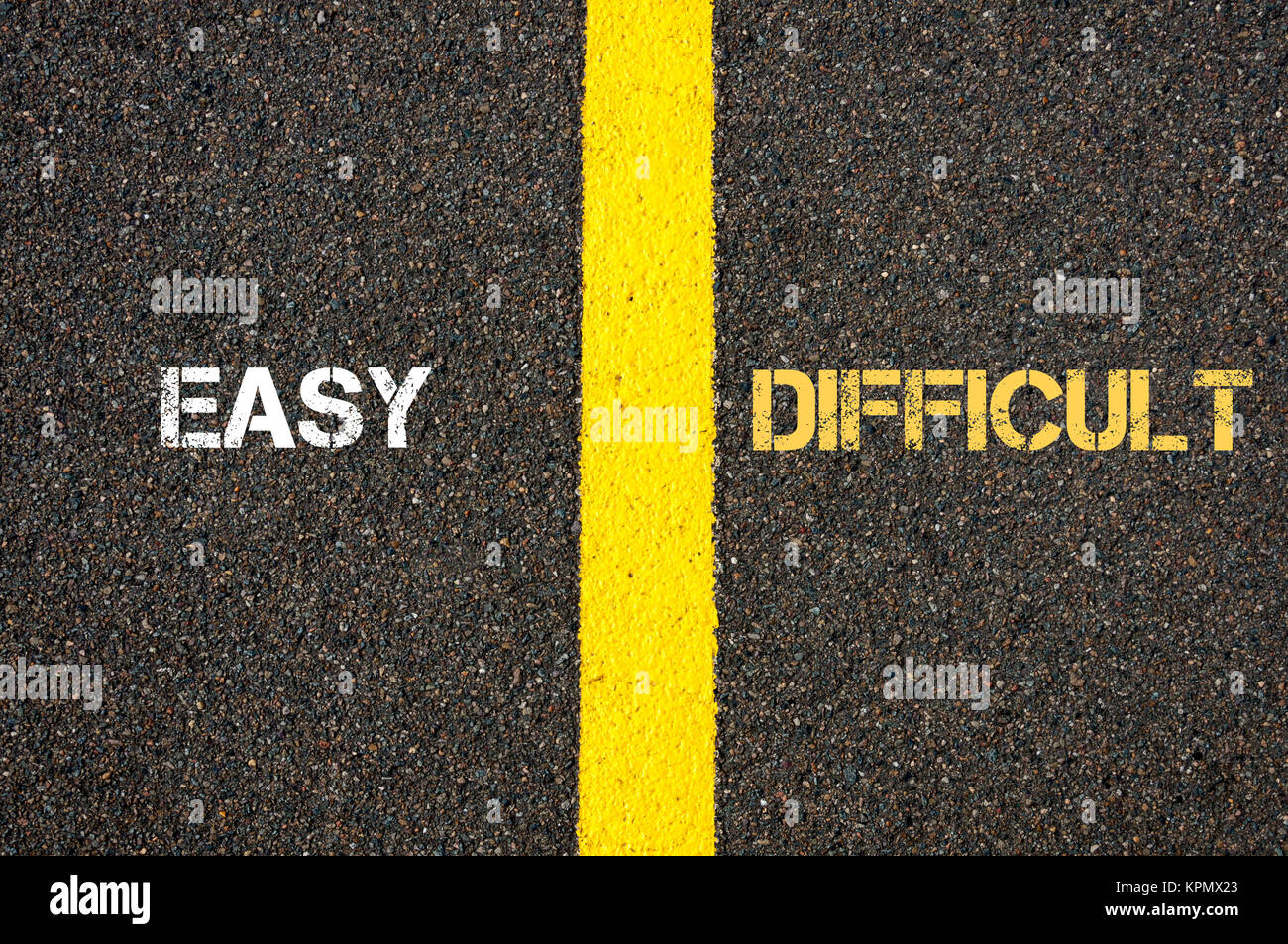 Antonym concept of EASY versus DIFFICULT Stock Photo Alamy
