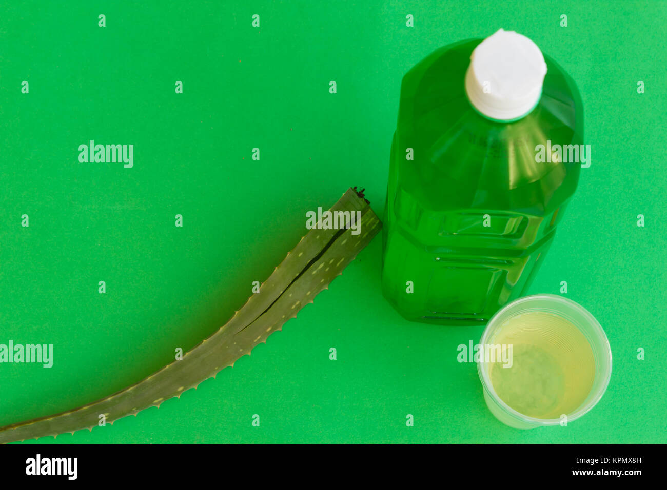 a bottle of aloe    refreshing  juice Stock Photo